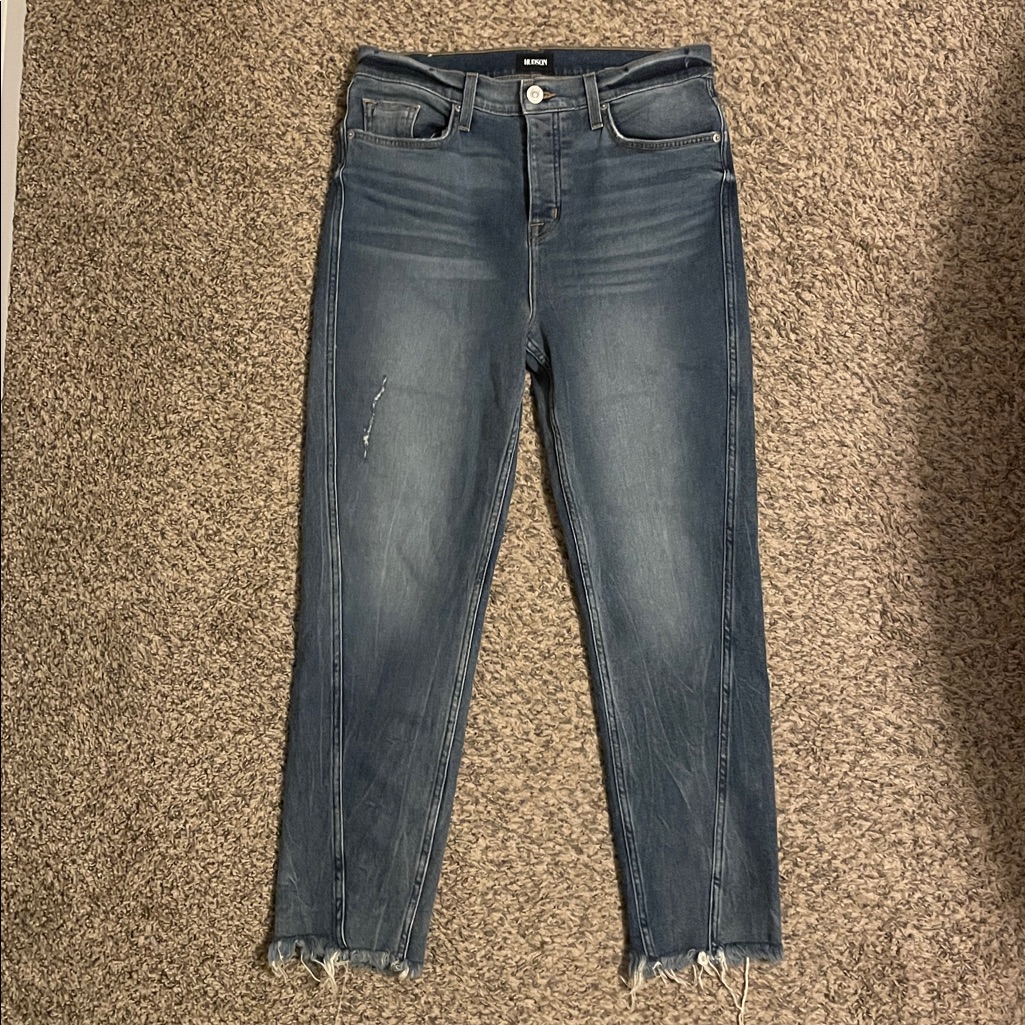 Hudson Rival Seamed High Rise Straight Leg Jeans